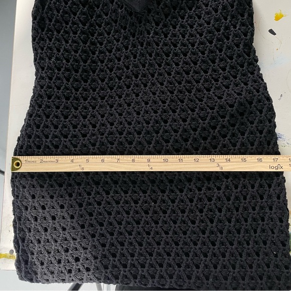 Toccin Kayla Crochet Midi Dress Black Knitted 100% Cotton Lining: Cotton/Spandex - Picture 16 of 17